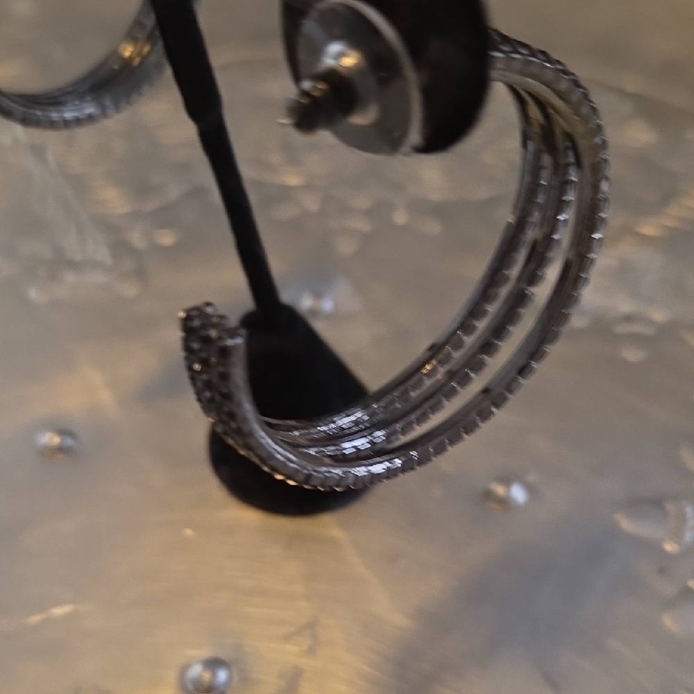 Guess Black Multi-Hoop Earrings - Picture 3 of 5
